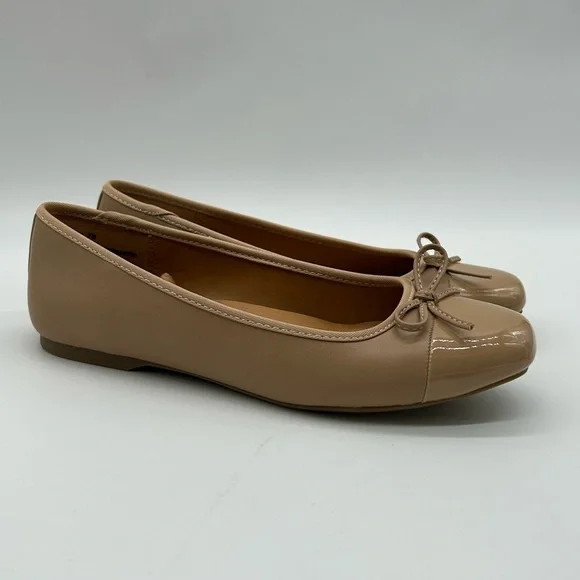 DV by Dolce Vita Moxy Nude Beige Patent Ballet Vegan Flats Women’s Size 7.5 NIB - Picture 3 of 10